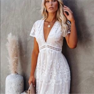 White dress with blush undertone